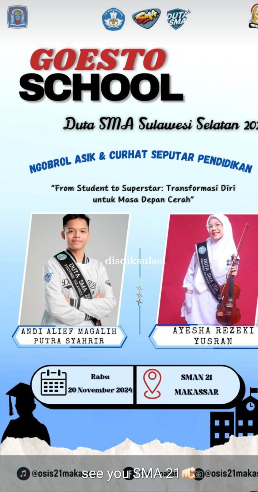 Goes to School Andi Alief Magalih Putra Syahrir Duta SMA Sulsel, Siswa SMAN 1 Soppeng
