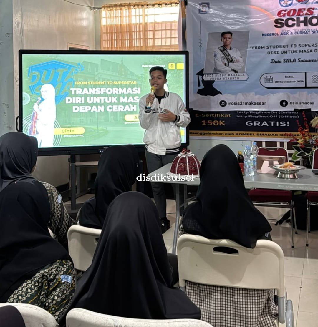 Ngobrol Asik Seputar Pendidikan Duta SMA Sulsel Andi Alif Magali Putra Syahrir siswa SMAN 1 Soppeng